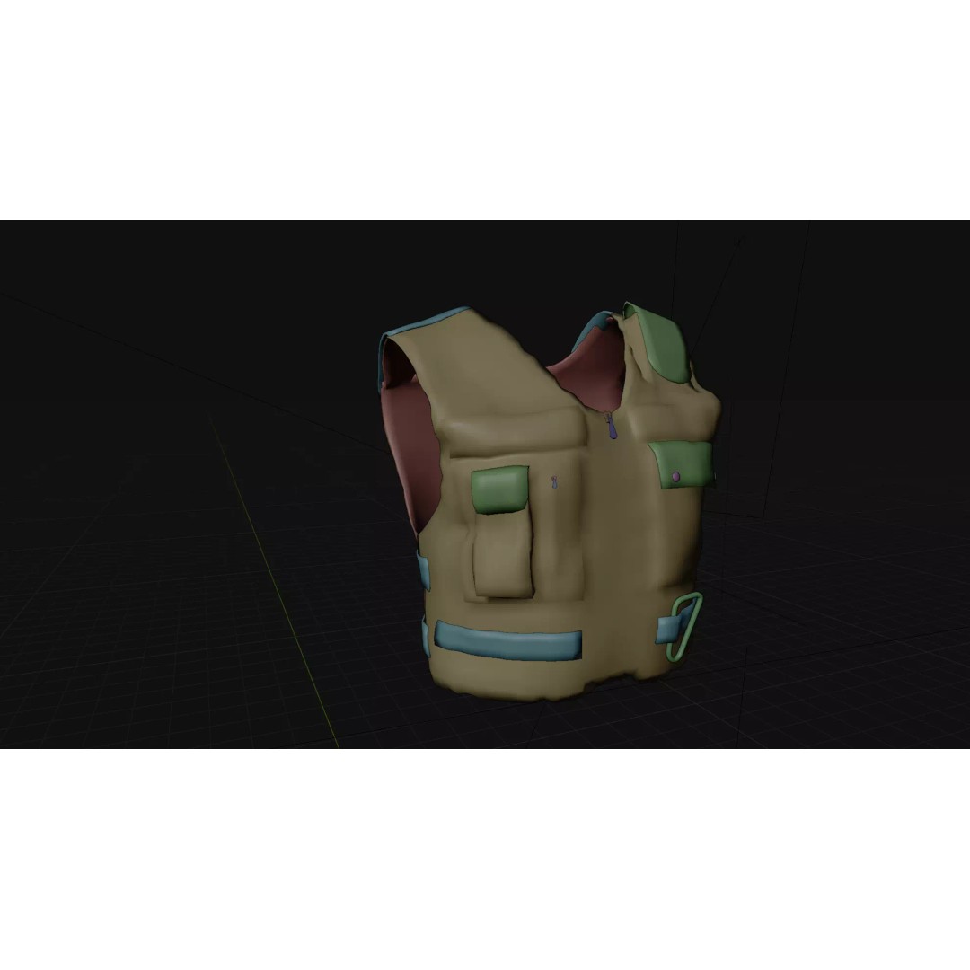 Tactical Body Armor Vest 3D Model – Low Poly Game Ready, FBX