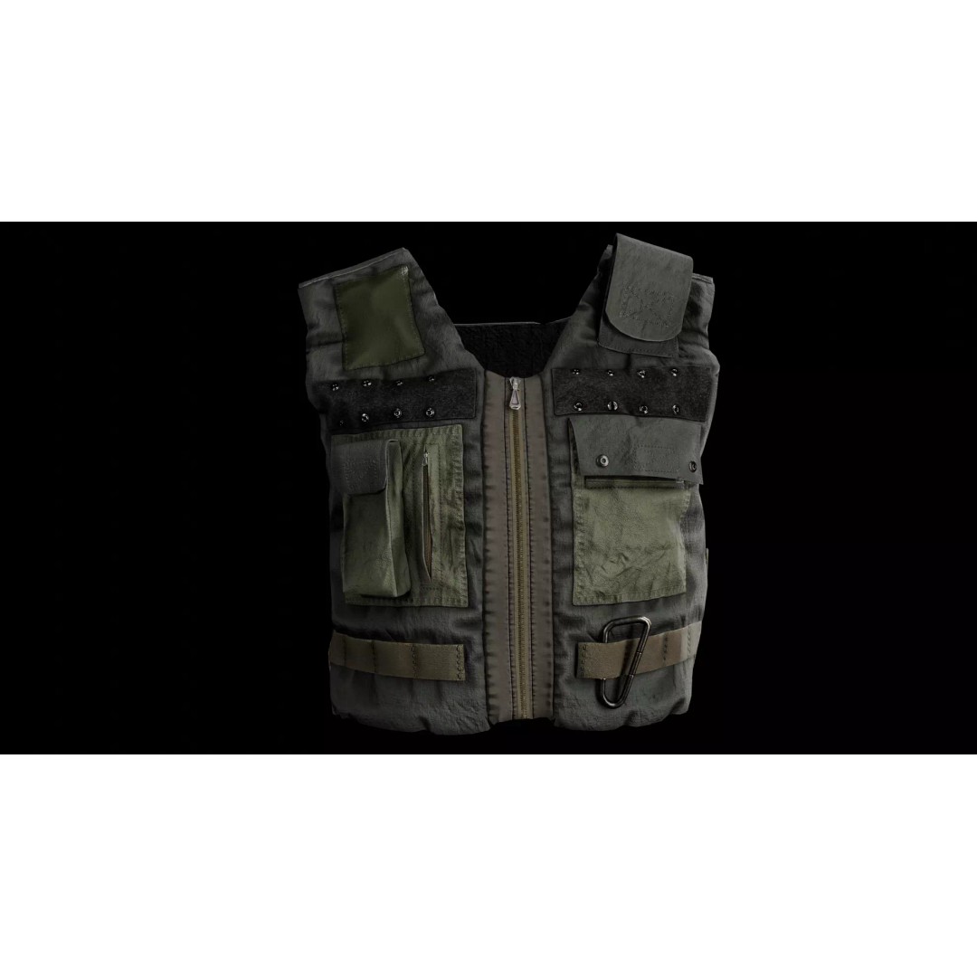 Tactical Body Armor Vest 3D Model – Low Poly Game Ready, FBX - View 12