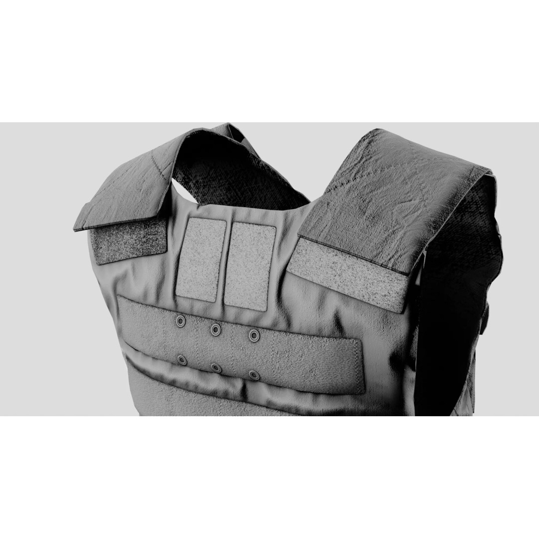 Tactical Body Armor Vest 3D Model – Low Poly Game Ready, FBX - View 14
