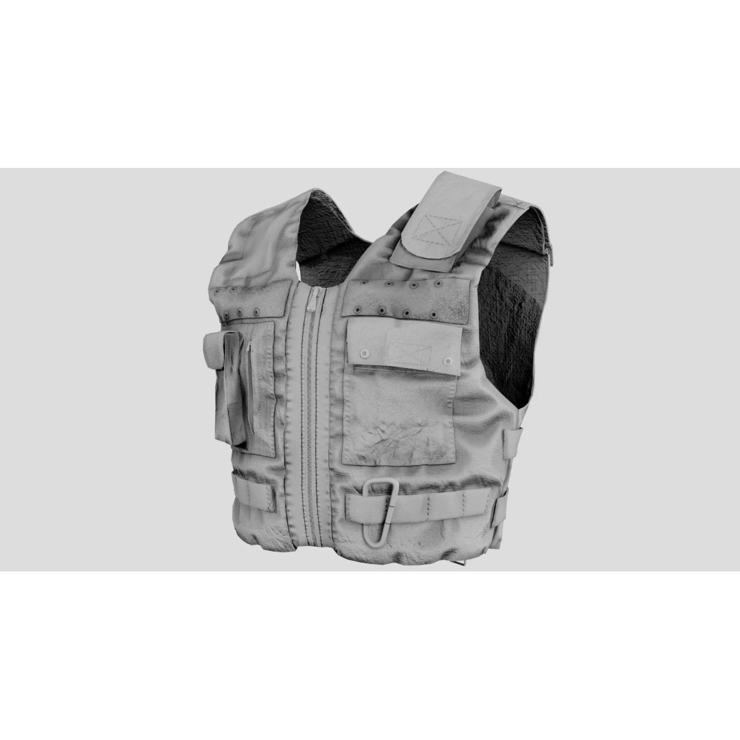 Tactical Body Armor Vest 3D Model – Low Poly Game Ready, FBX - View 15