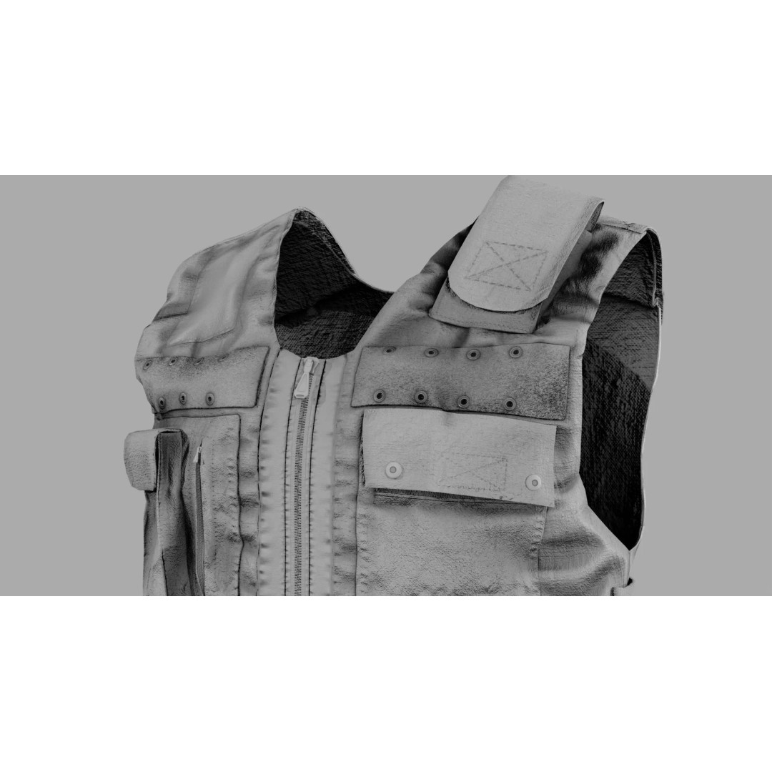 Tactical Body Armor Vest 3D Model – Low Poly Game Ready, FBX - View 16