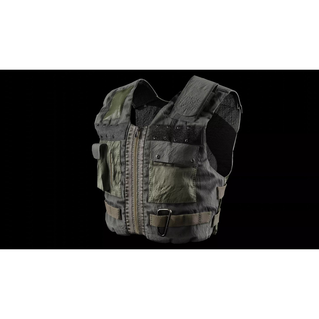 Tactical Body Armor Vest 3D Model – Low Poly Game Ready, FBX - View 4