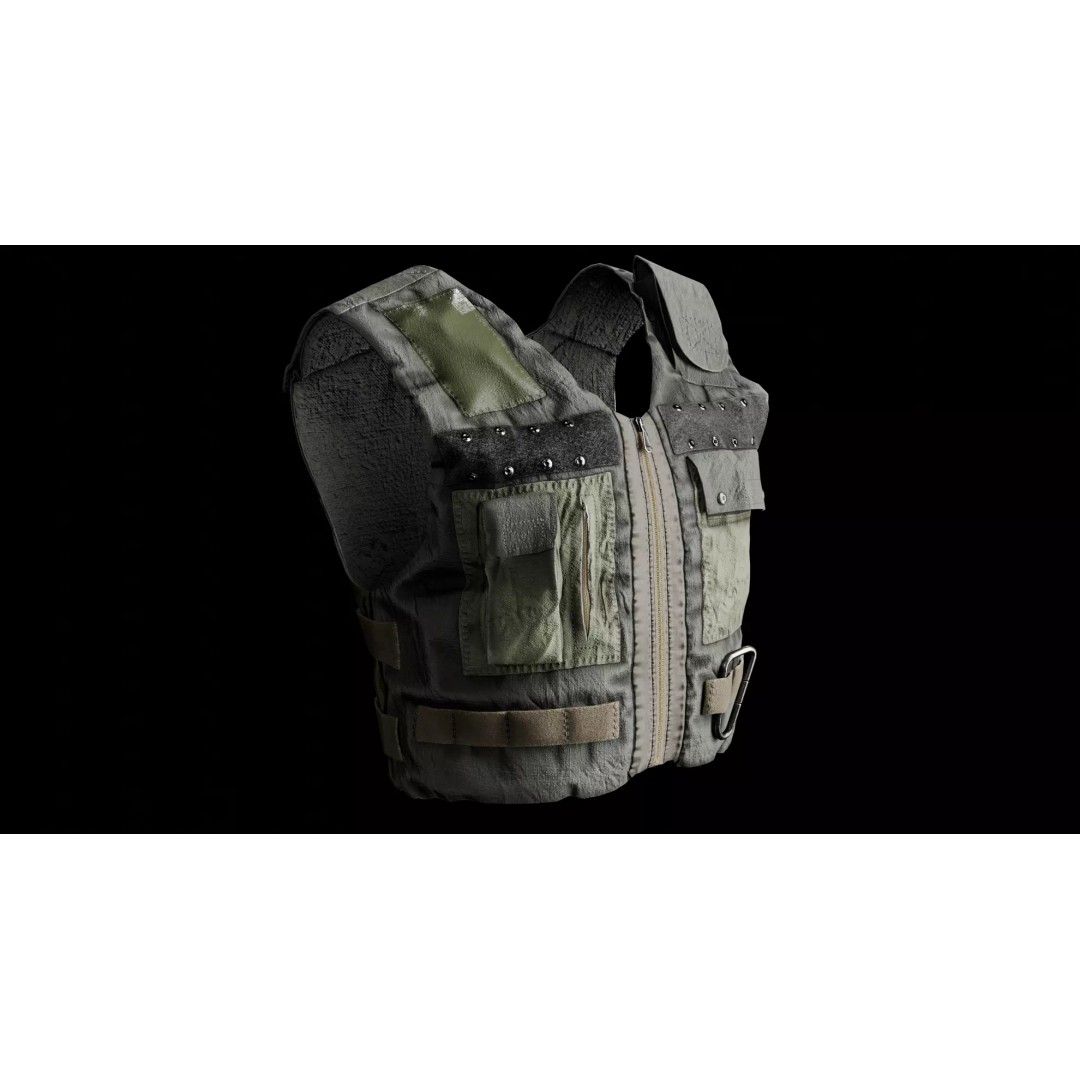 Tactical Body Armor Vest 3D Model – Low Poly Game Ready, FBX - View 5