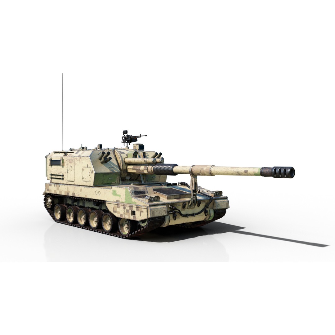 PLA Army PLZ05 155mm Self-Propelled Howitzer 3D Model – Low Poly PBR Game Asset, FBX - View 10