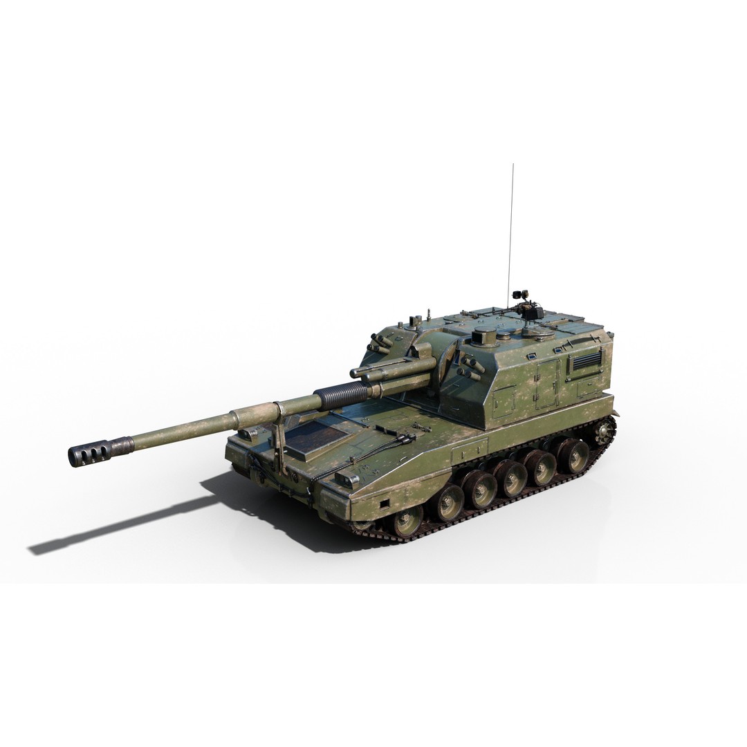 PLA Army PLZ05 155mm Self-Propelled Howitzer 3D Model – Low Poly PBR Game Asset, FBX - View 13