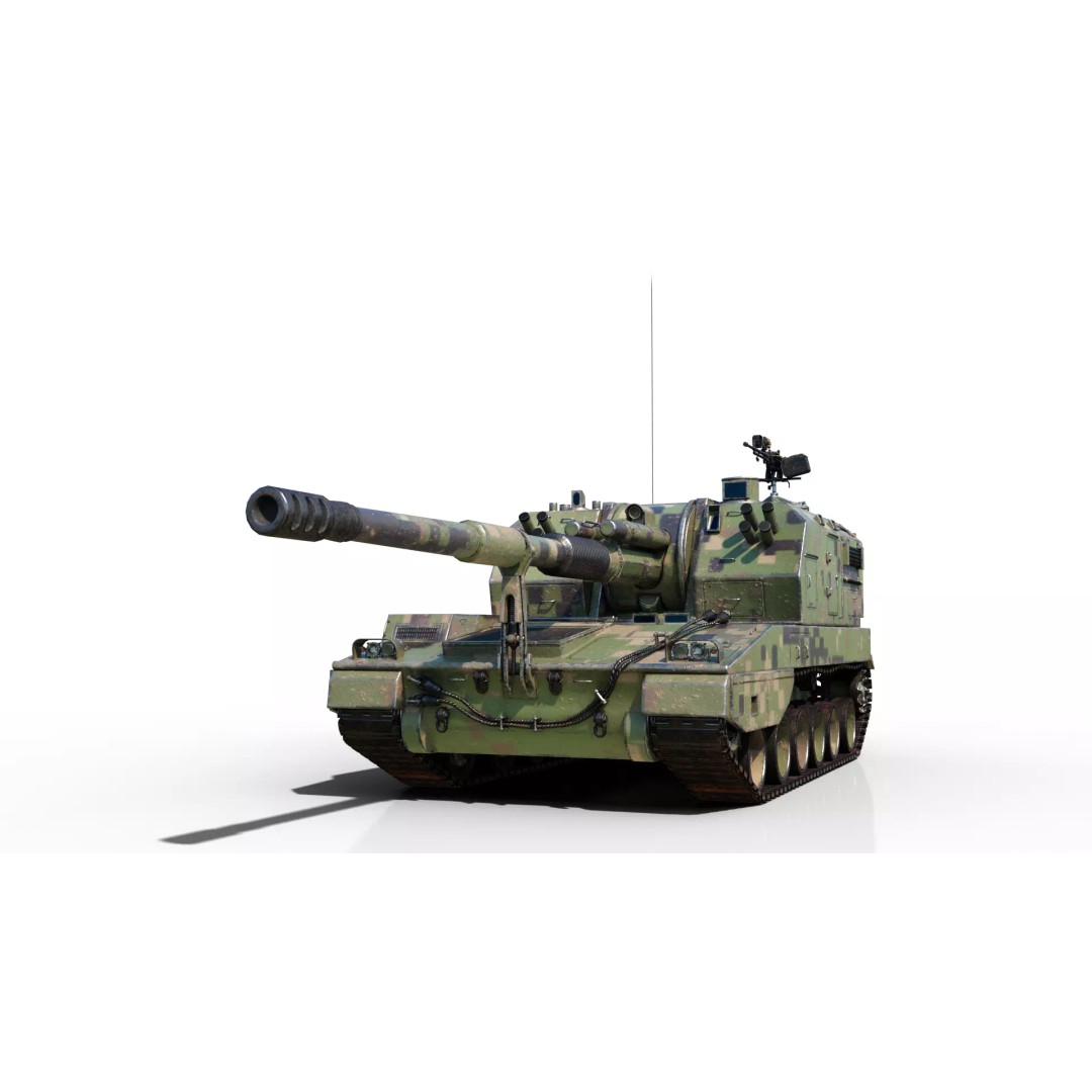 PLA Army PLZ05 155mm Self-Propelled Howitzer 3D Model – Low Poly PBR Game Asset, FBX - View 2