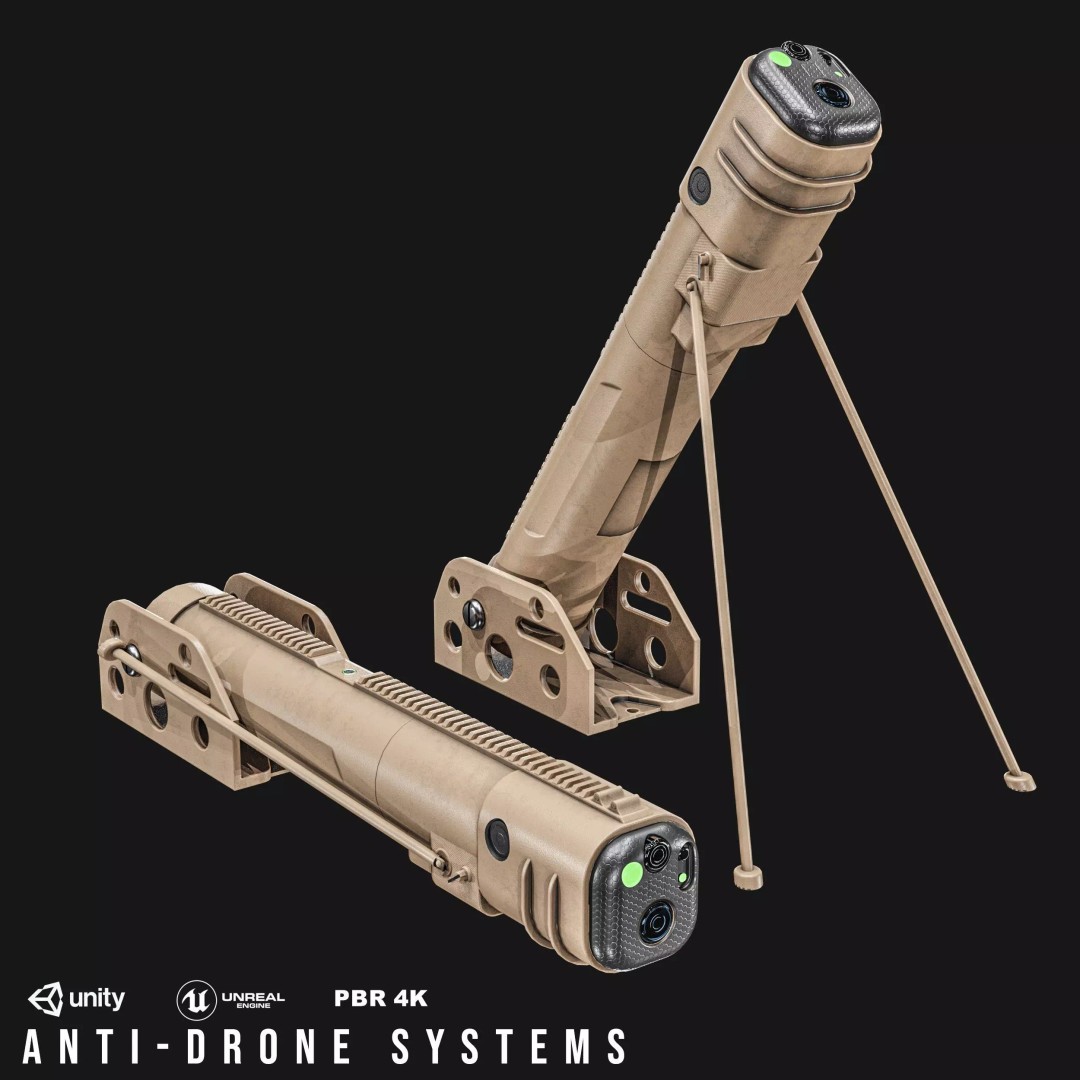 Anti-Drone System 3D Model – Low Poly PBR Game Asset, FBX - View 2