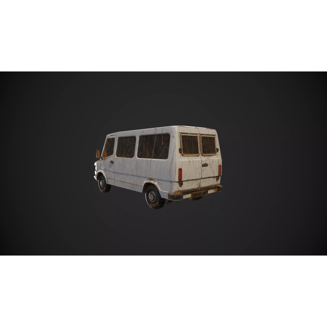 Abandoned Vehicles 3D Model – Low Poly Game Asset Pack, FBX, OBJ - View 14