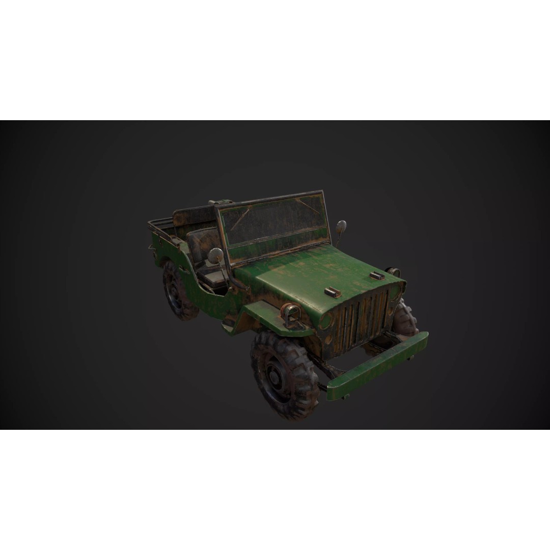 Abandoned Vehicles 3D Model – Low Poly Game Asset Pack, FBX, OBJ - View 16