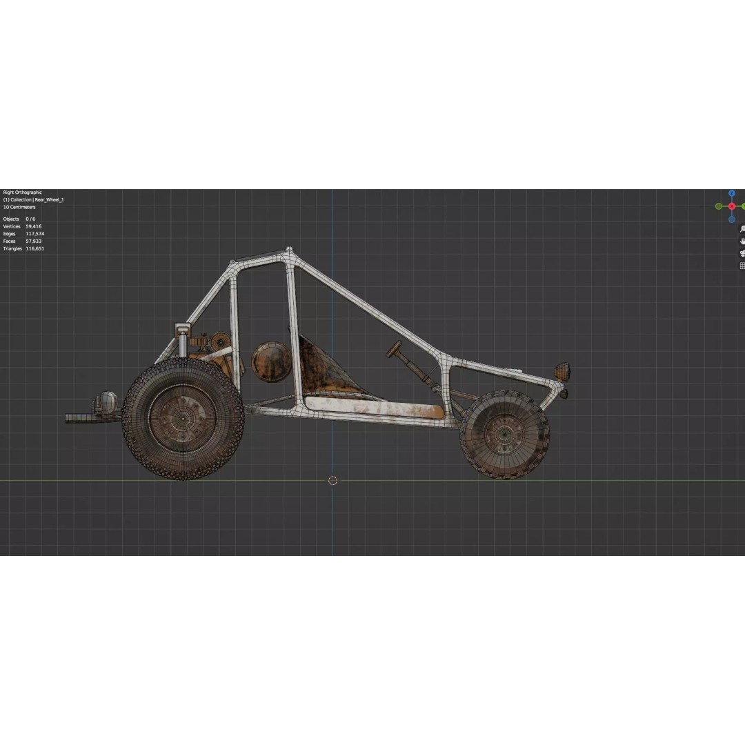 Abandoned Vehicles 3D Model – Low Poly Game Asset Pack, FBX, OBJ - View 35