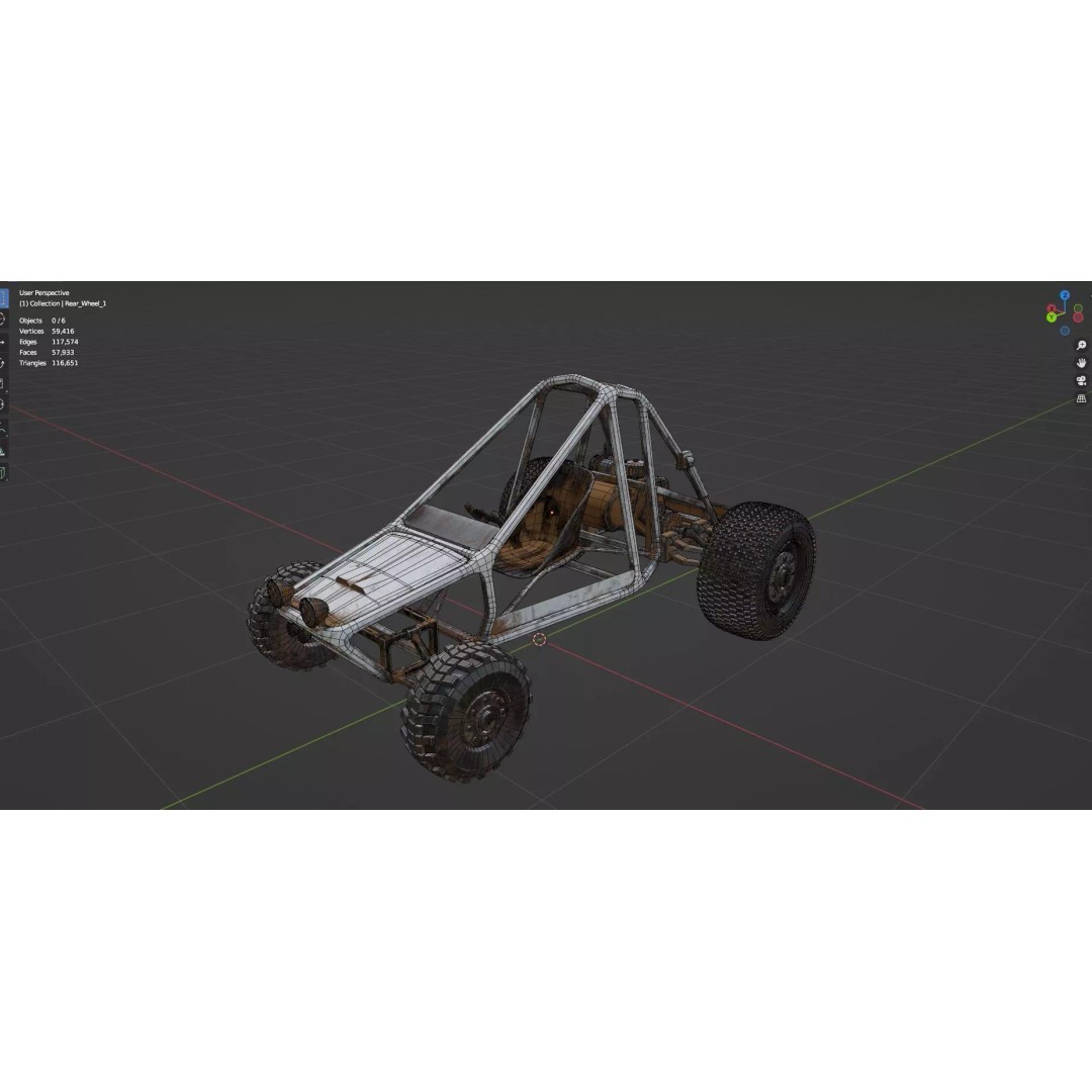 Abandoned Vehicles 3D Model – Low Poly Game Asset Pack, FBX, OBJ - View 37