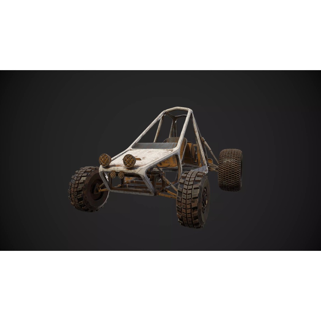 Abandoned Vehicles 3D Model – Low Poly Game Asset Pack, FBX, OBJ - View 9