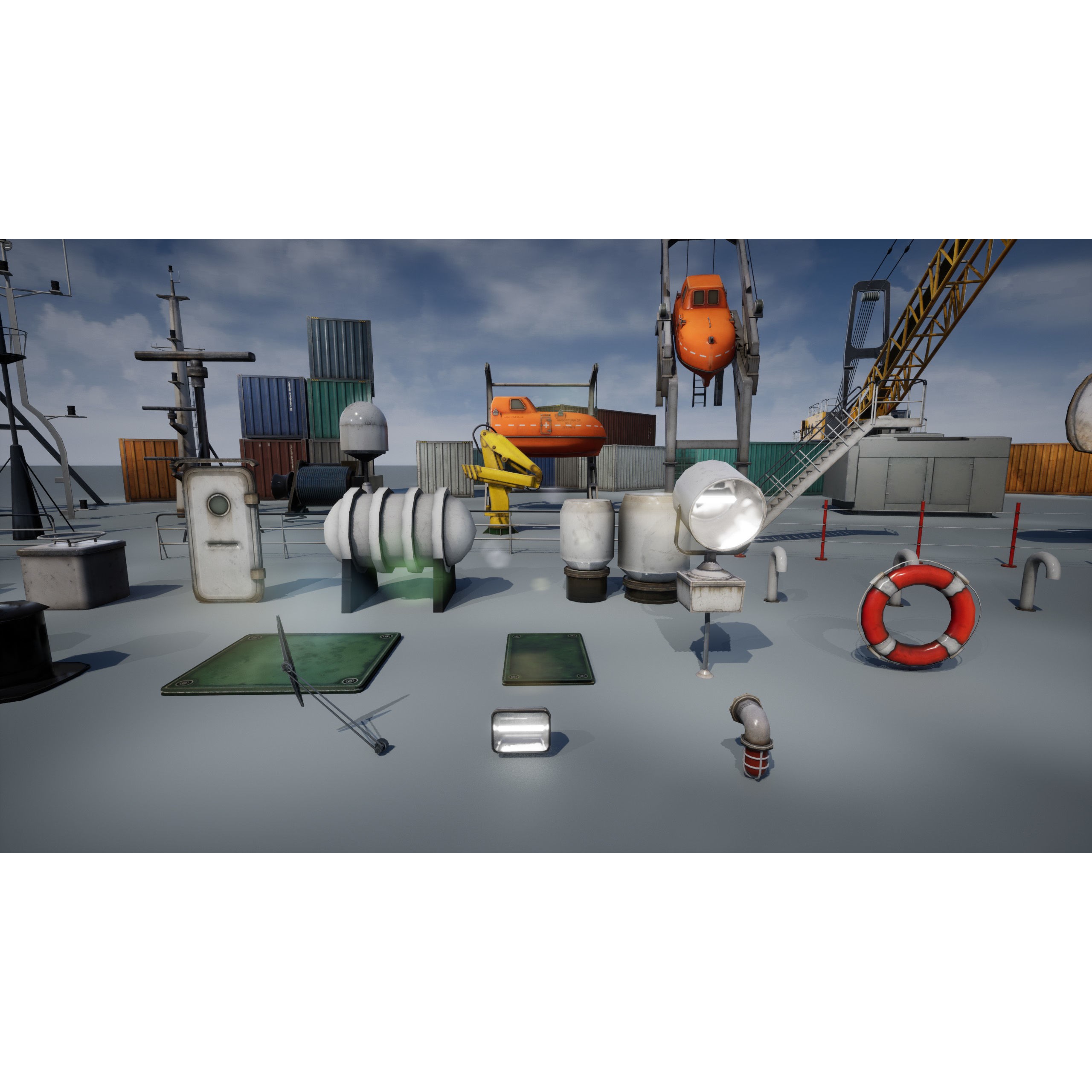 Ship Props Pack - Low-Poly Game-Ready 3D Model - View 22