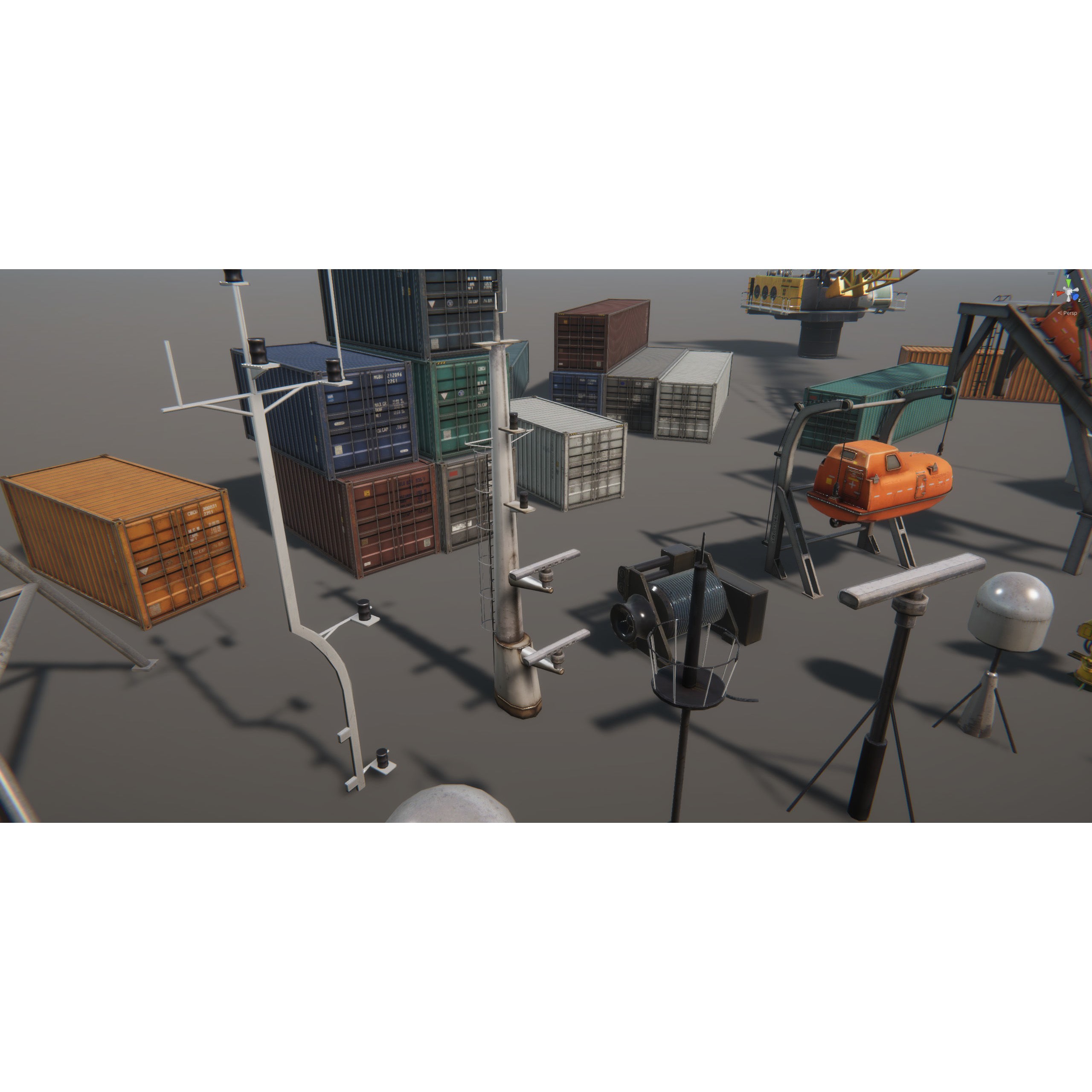 Ship Props Pack - Low-Poly Game-Ready 3D Model - View 6