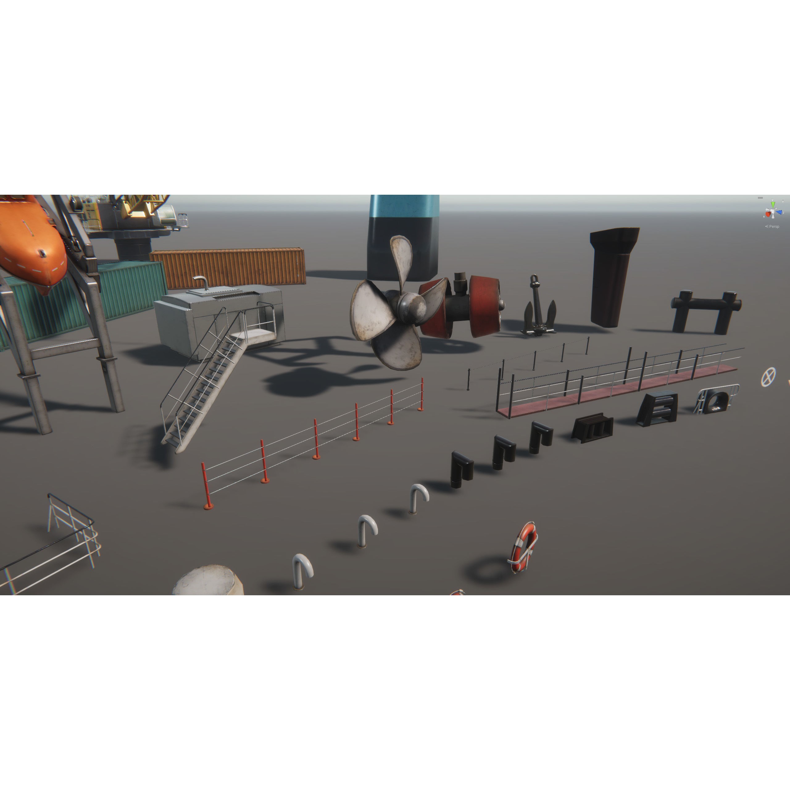Ship Props Pack - Low-Poly Game-Ready 3D Model - View 9
