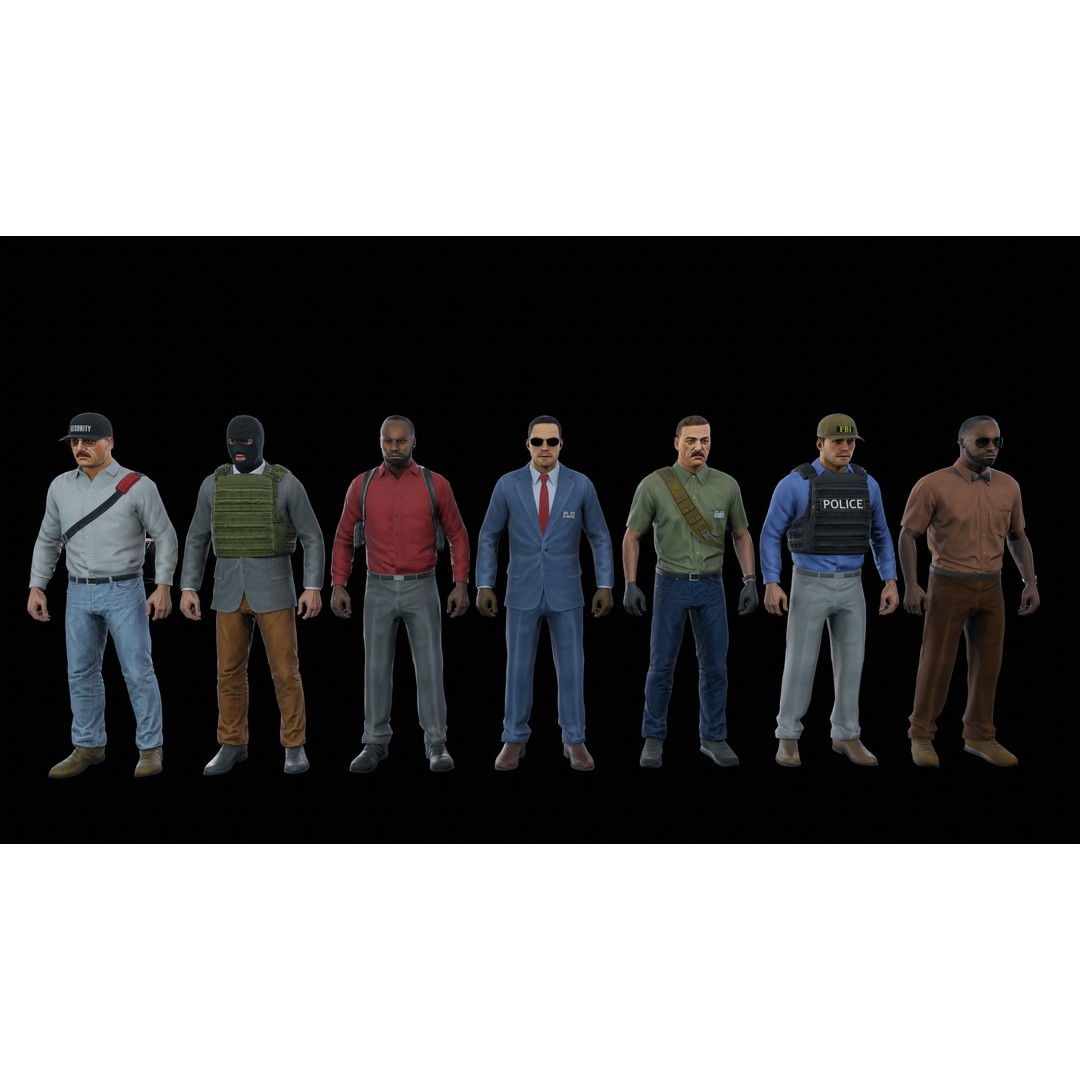 Special Agent 3D Model – Low Poly Game-Ready Character, FBX - View 16