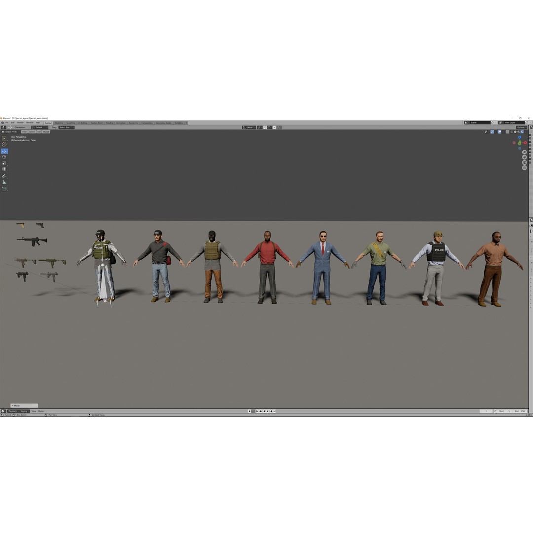 Special Agent 3D Model – Low Poly Game-Ready Character, FBX - View 18