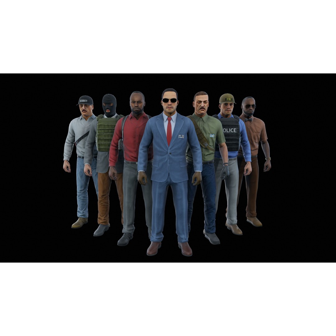 Special Agent 3D Model – Low Poly Game-Ready Character, FBX - View 24
