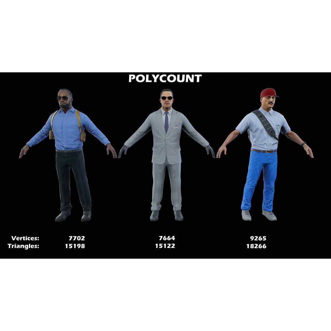 Special Agent 3D Model – Low Poly Game-Ready Character, FBX - View 5