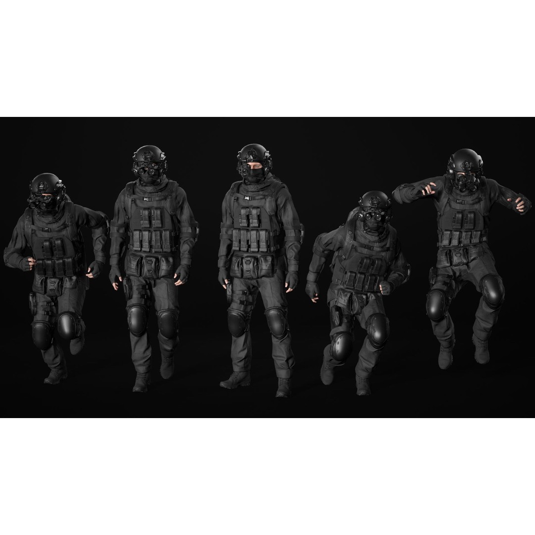 Military Uniform 3D Model – Modular Rigged Character for Unreal Engine