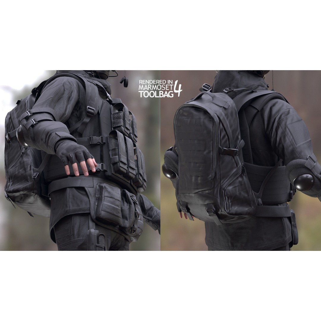 Military Uniform 3D Model – Modular Rigged Character for Unreal Engine - View 12