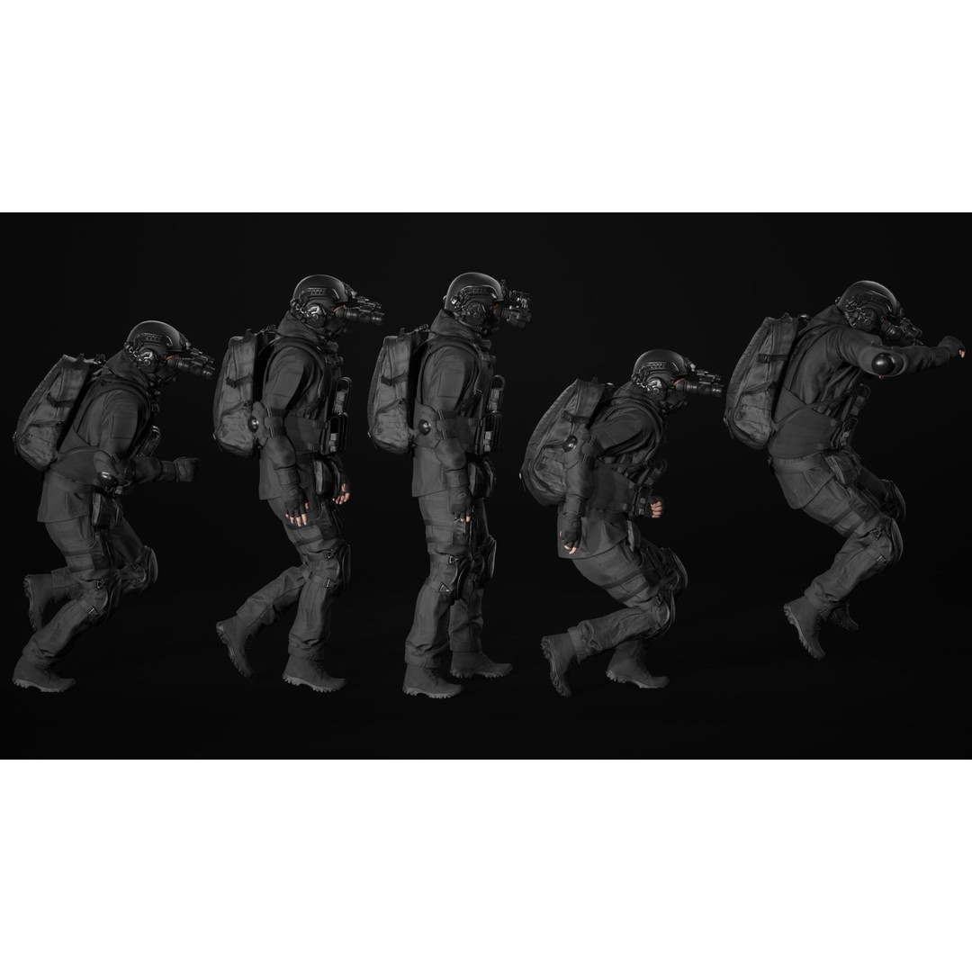 Military Uniform 3D Model – Modular Rigged Character for Unreal Engine - View 18