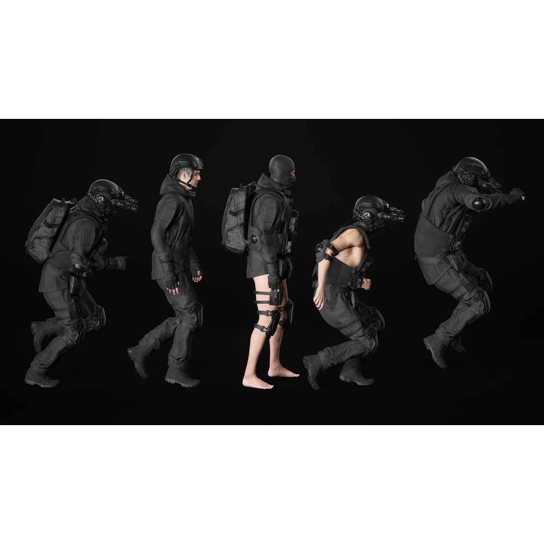 Military Uniform 3D Model – Modular Rigged Character for Unreal Engine - View 19