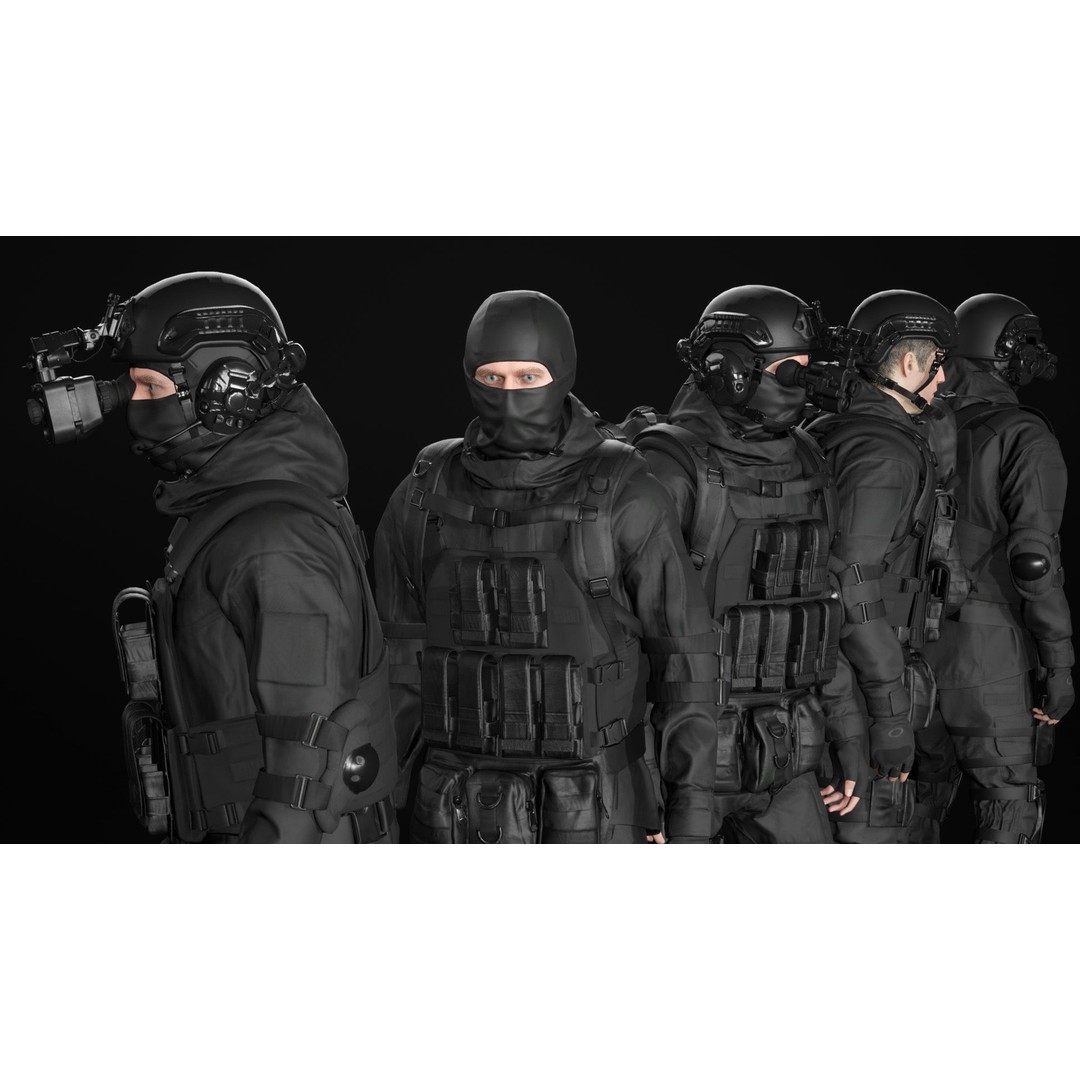 Military Uniform 3D Model – Modular Rigged Character for Unreal Engine - View 23
