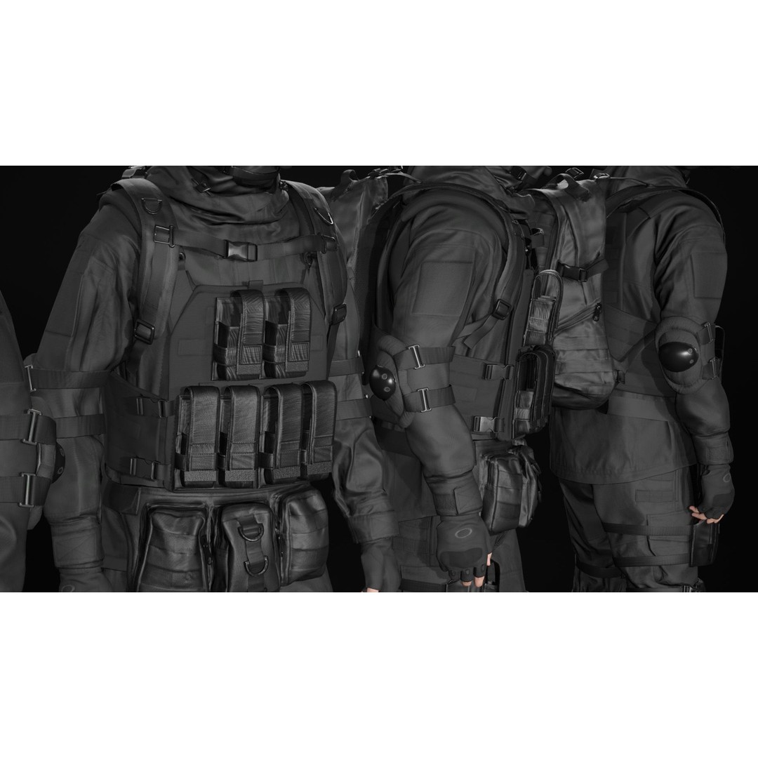 Military Uniform 3D Model – Modular Rigged Character for Unreal Engine - View 25