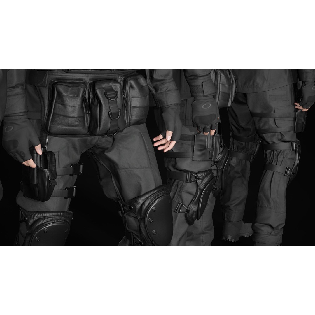 Military Uniform 3D Model – Modular Rigged Character for Unreal Engine - View 26