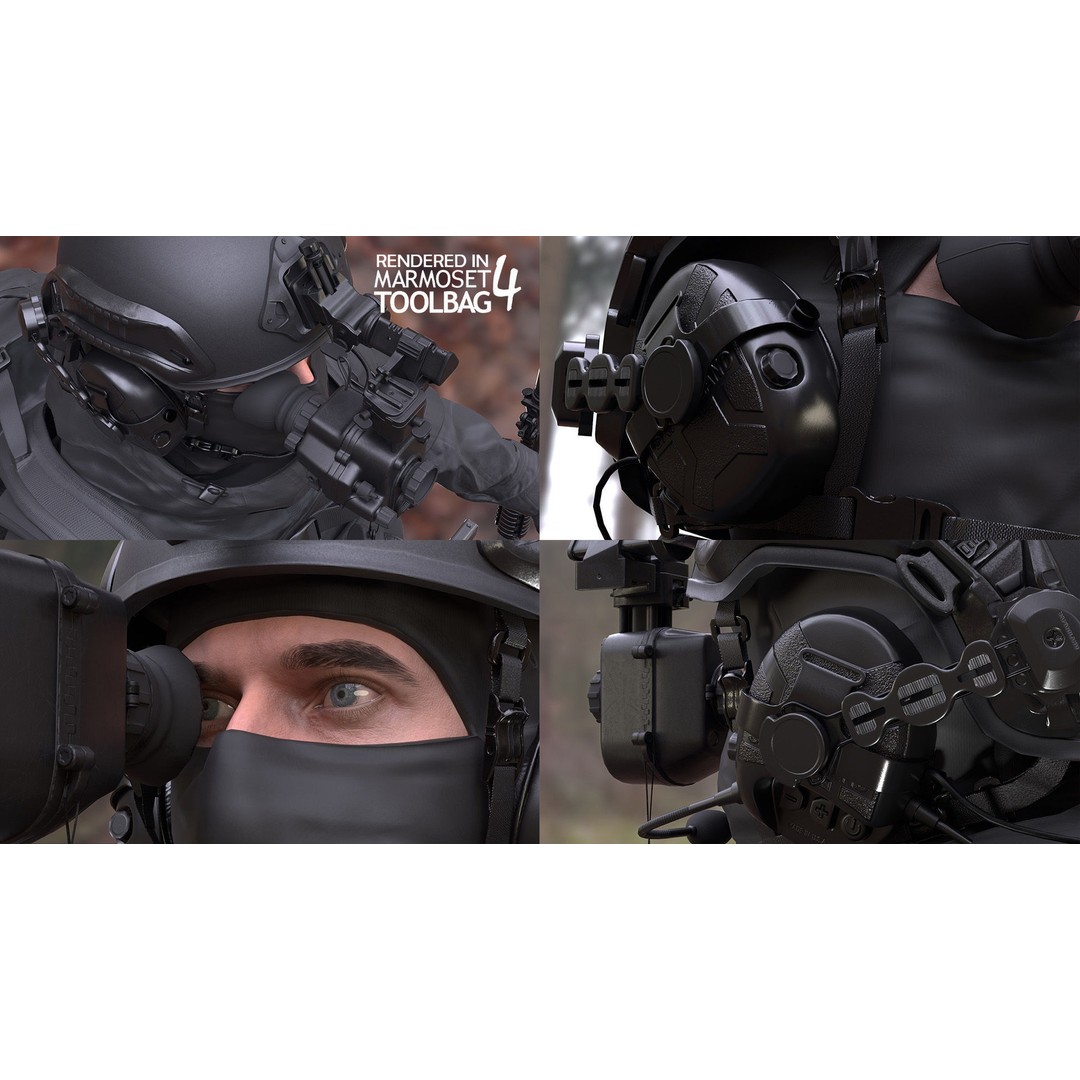 Military Uniform 3D Model – Modular Rigged Character for Unreal Engine - View 9