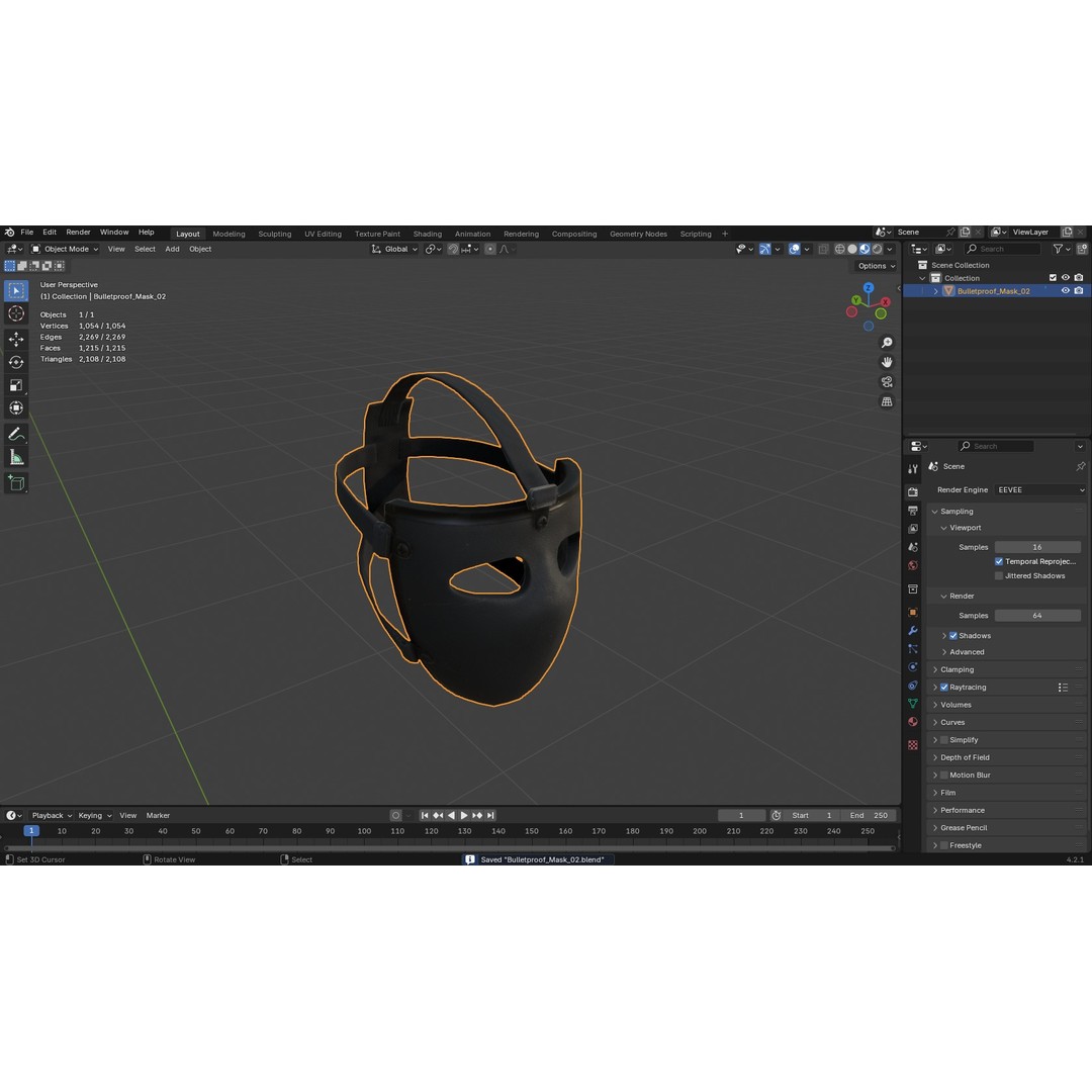 Bulletproof Mask V2 3D Model – Low Poly PBR Game Asset, FBX, OBJ