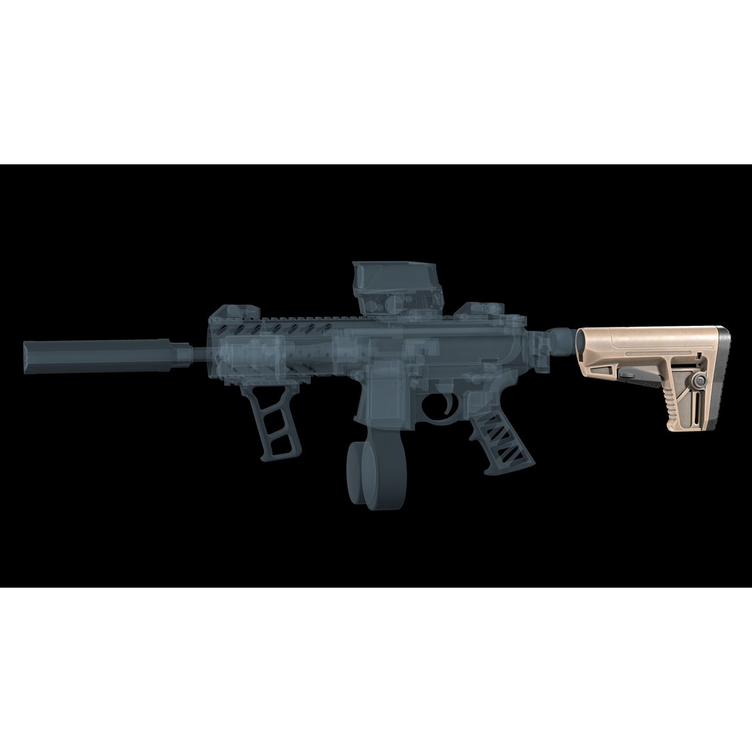 Kriss DEFIANCE AR 15 3D Model – Low Poly Game Ready Asset, FBX - View 4