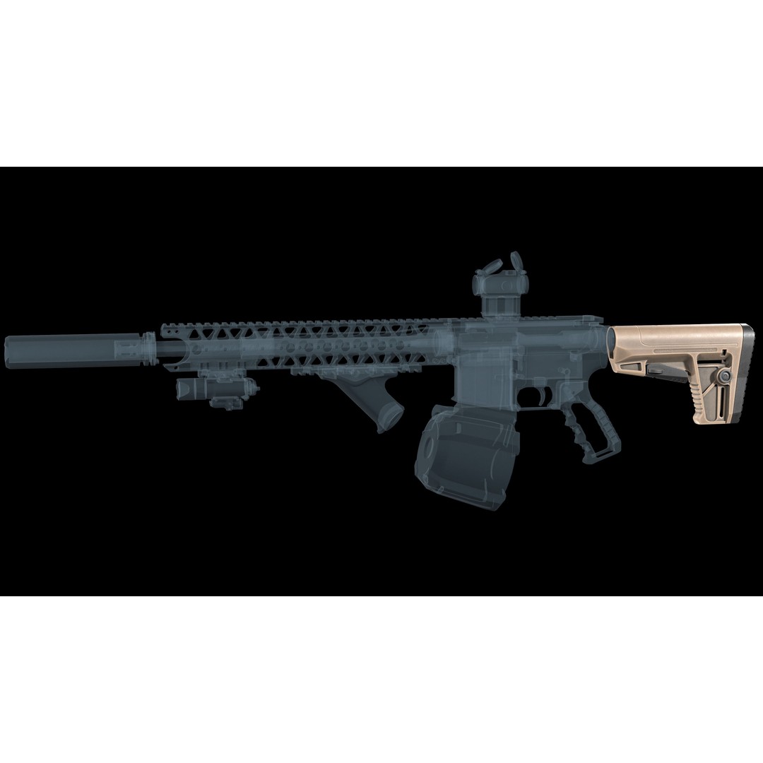 Kriss DEFIANCE AR 15 3D Model – Low Poly Game Ready Asset, FBX - View 5