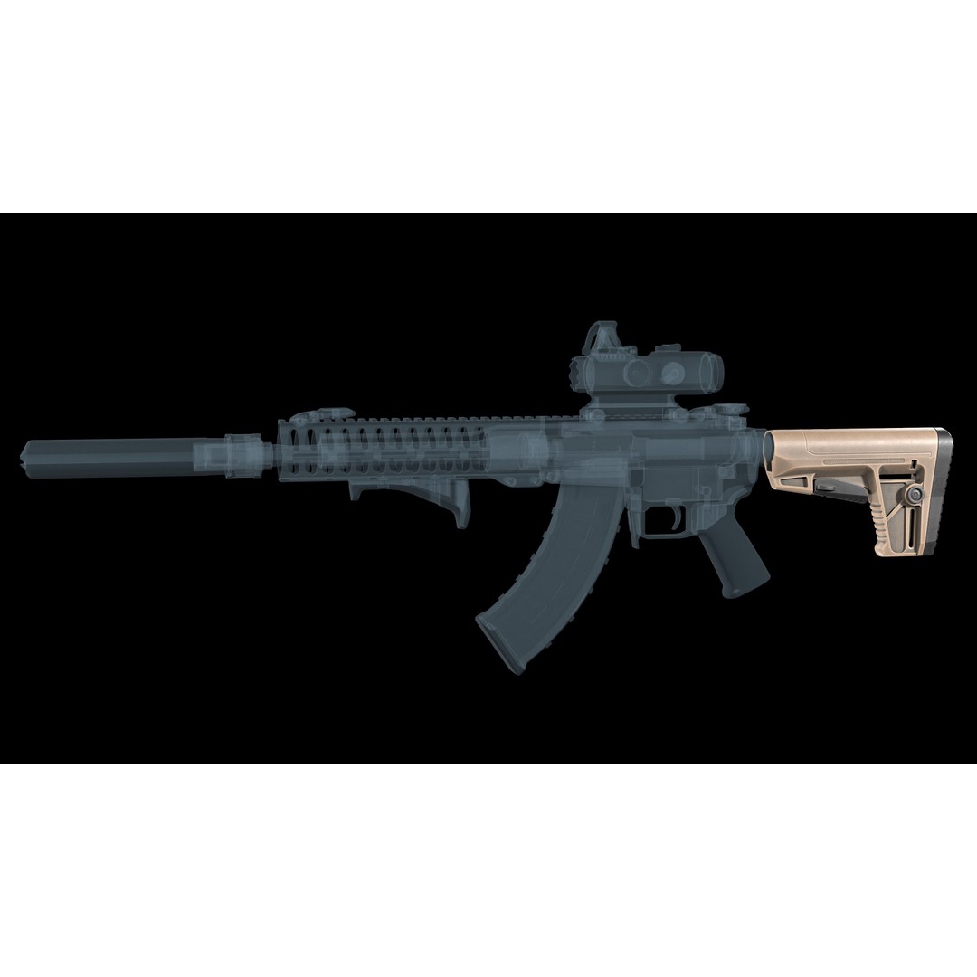 Kriss DEFIANCE AR 15 3D Model – Low Poly Game Ready Asset, FBX - View 6
