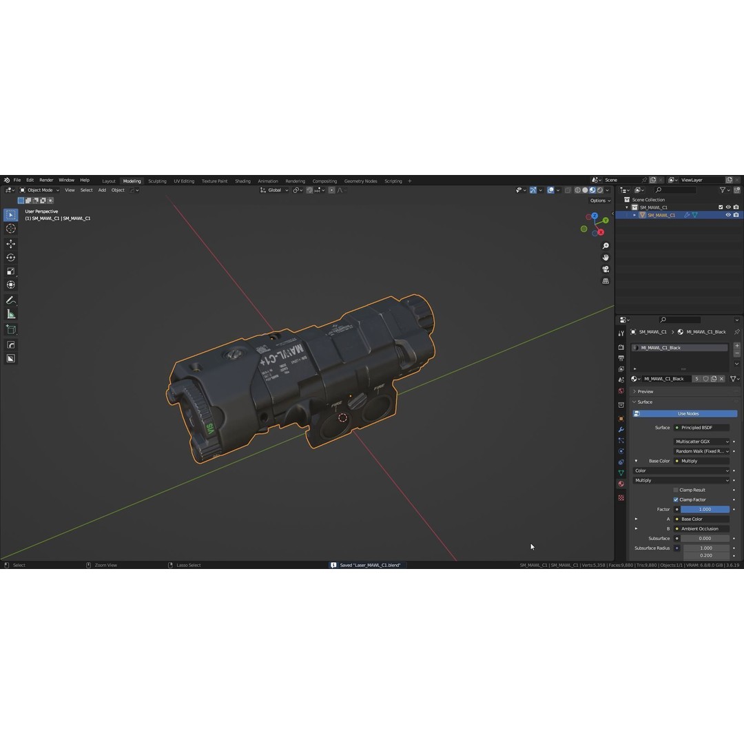 MAWL C1 Laser 3D Model – Low Poly Game-Ready Asset, FBX, OBJ