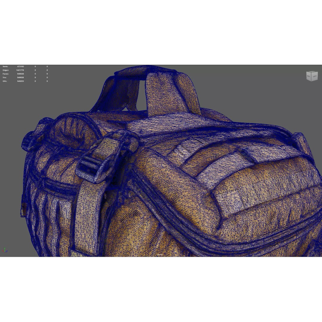 Tactical Gear Bag 3D Model – High Poly Game-Ready Asset, FBX, Blender