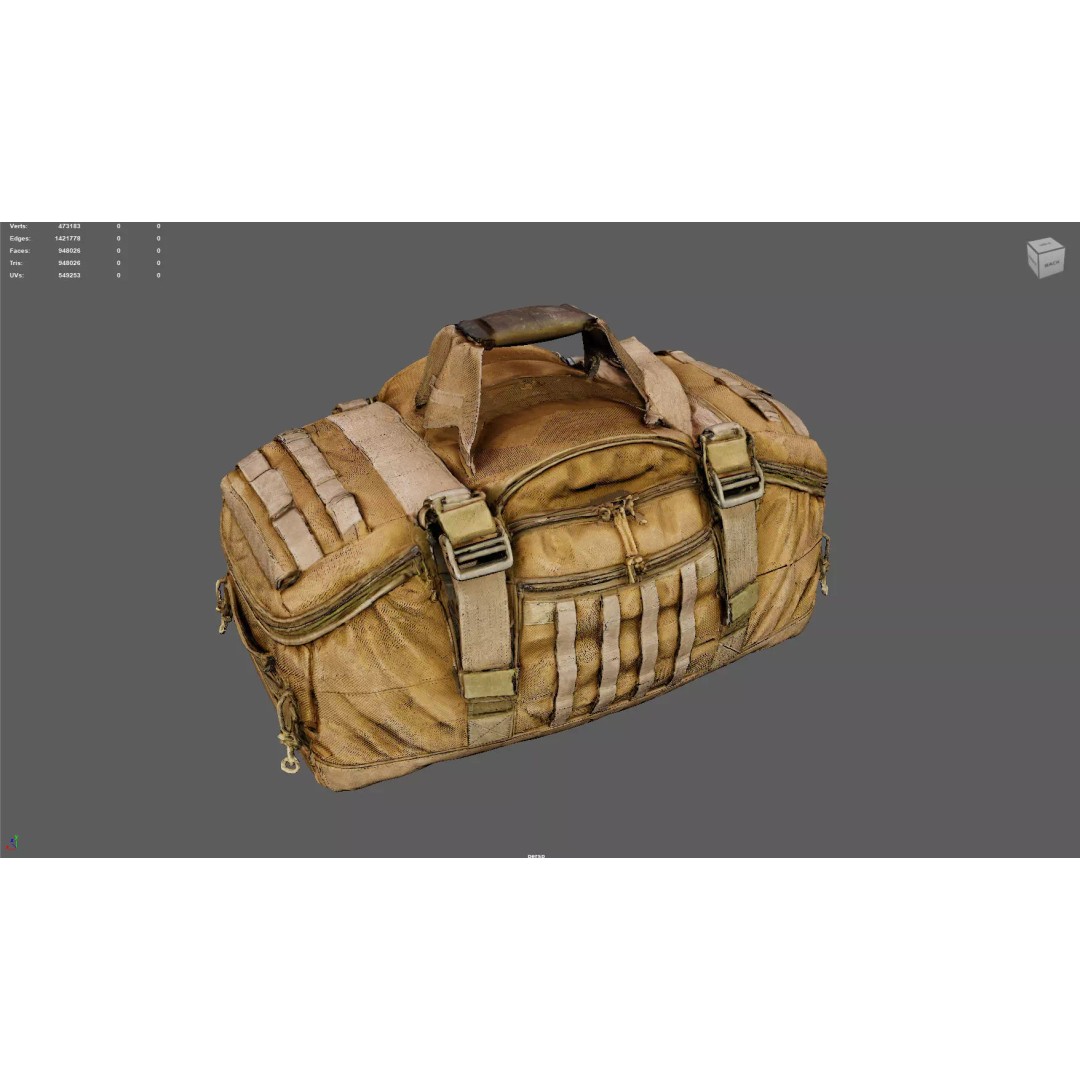 Tactical Gear Bag 3D Model – High Poly Game-Ready Asset, FBX, Blender - View 4
