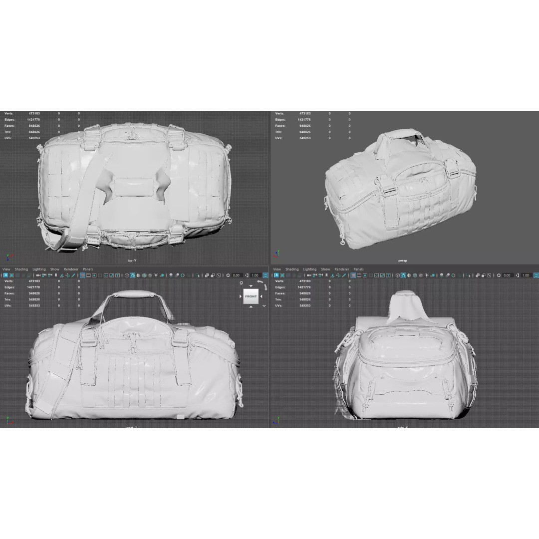 Tactical Gear Bag 3D Model – High Poly Game-Ready Asset, FBX, Blender - View 8