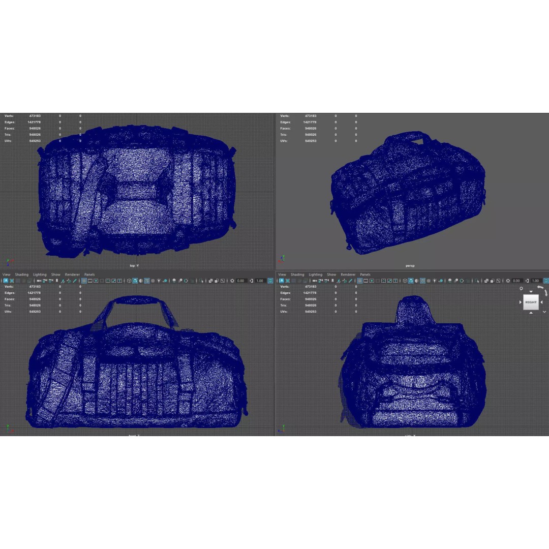 Tactical Gear Bag 3D Model – High Poly Game-Ready Asset, FBX, Blender - View 9