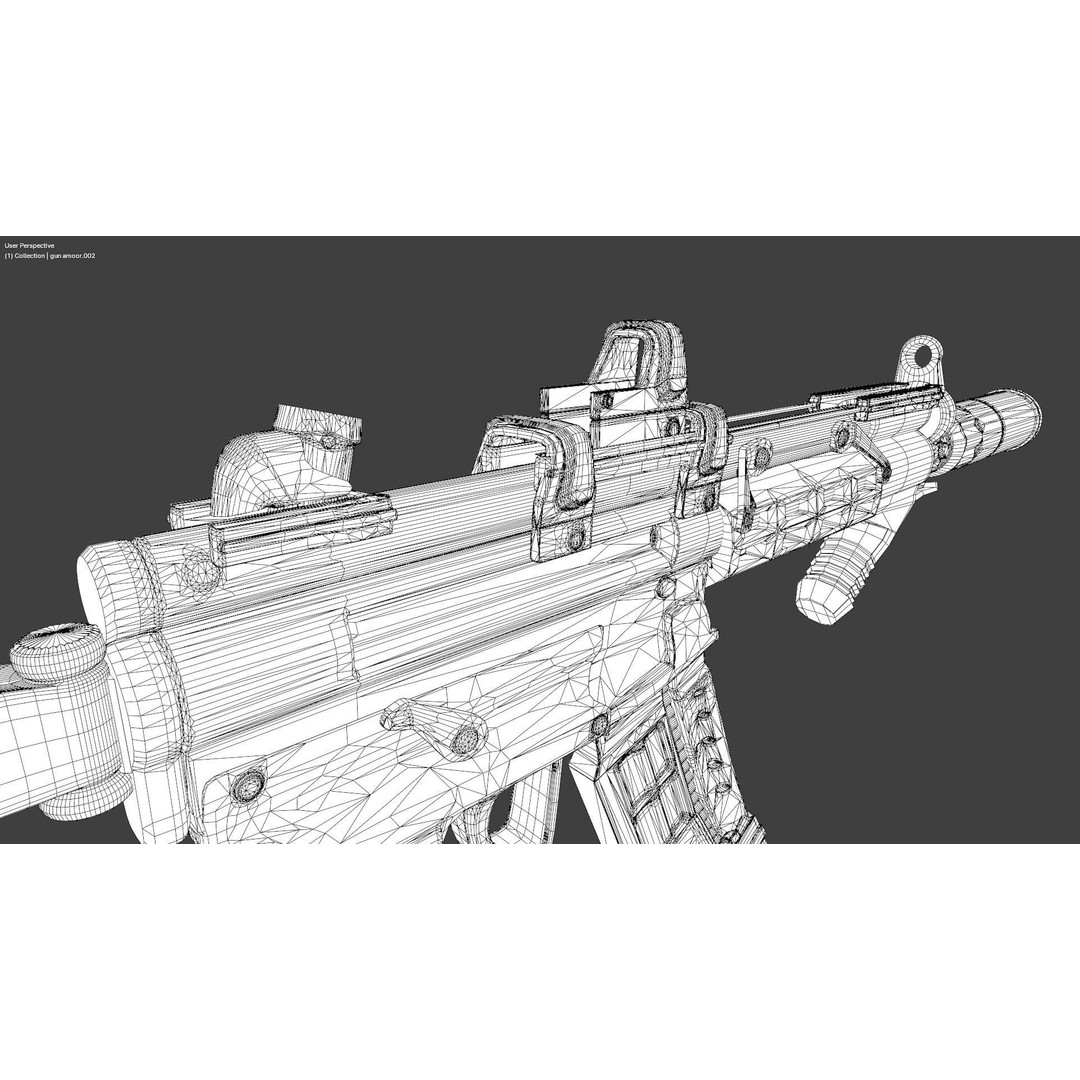 MP5 Gun 3D Model – High Quality Game Asset, FBX, OBJ, Blender