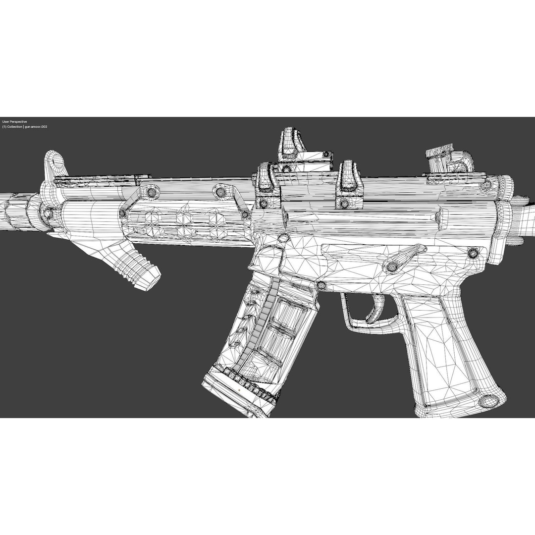 MP5 Gun 3D Model – High Quality Game Asset, FBX, OBJ, Blender - View 13