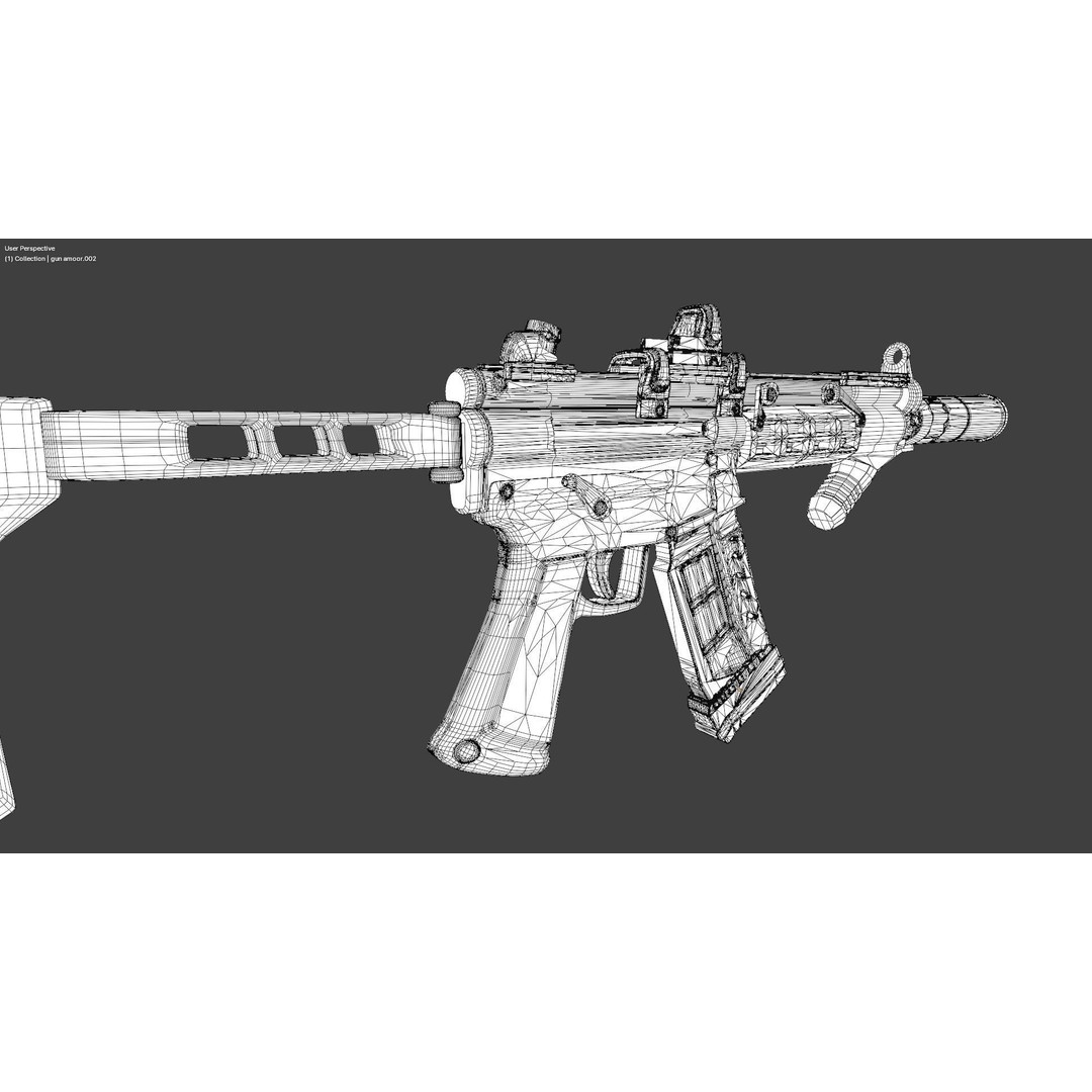 MP5 Gun 3D Model – High Quality Game Asset, FBX, OBJ, Blender - View 16