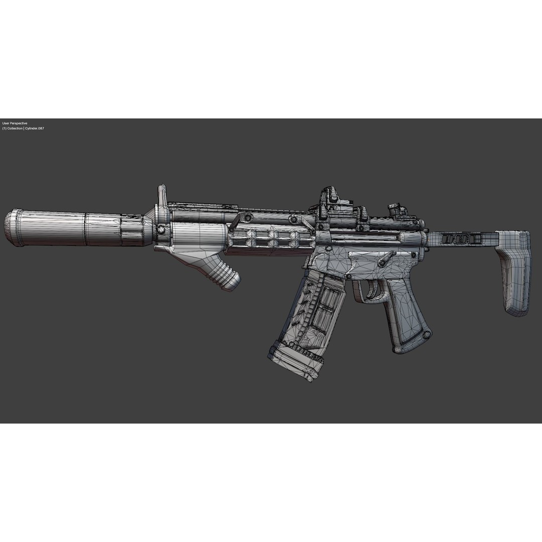 MP5 Gun 3D Model – High Quality Game Asset, FBX, OBJ, Blender - View 17