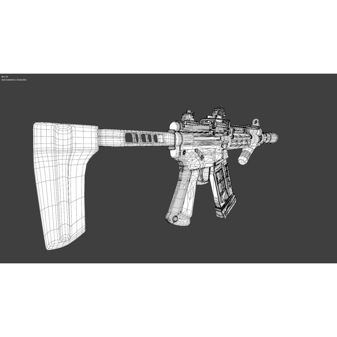 MP5 Gun 3D Model – High Quality Game Asset, FBX, OBJ, Blender - View 18