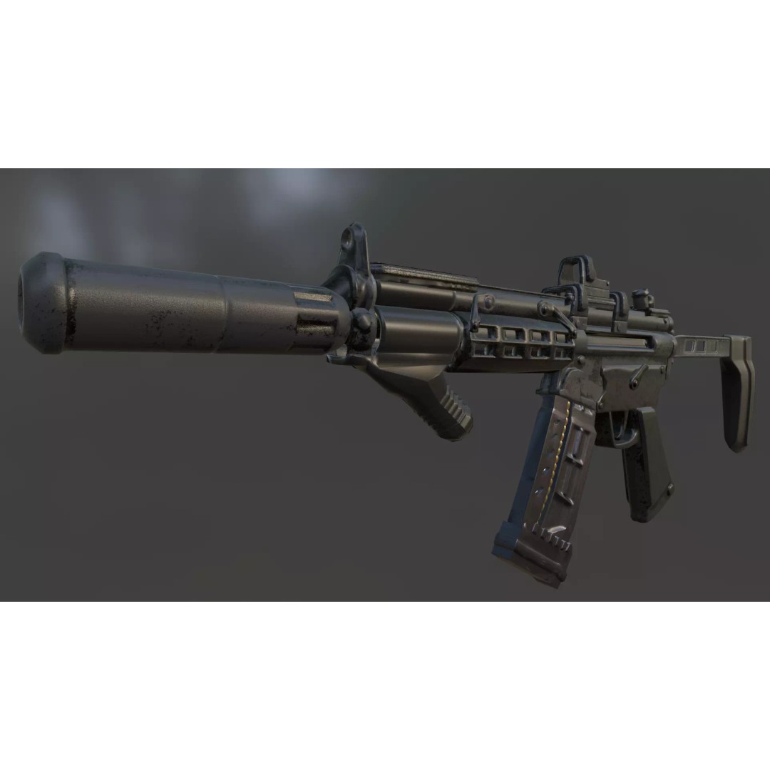 MP5 Gun 3D Model – High Quality Game Asset, FBX, OBJ, Blender - View 2