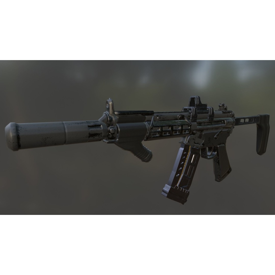 MP5 Gun 3D Model – High Quality Game Asset, FBX, OBJ, Blender - View 3
