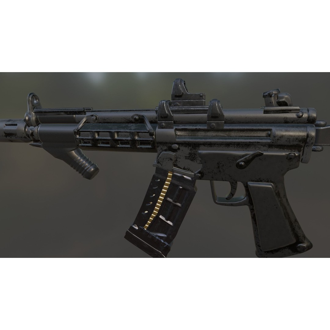 MP5 Gun 3D Model – High Quality Game Asset, FBX, OBJ, Blender - View 5