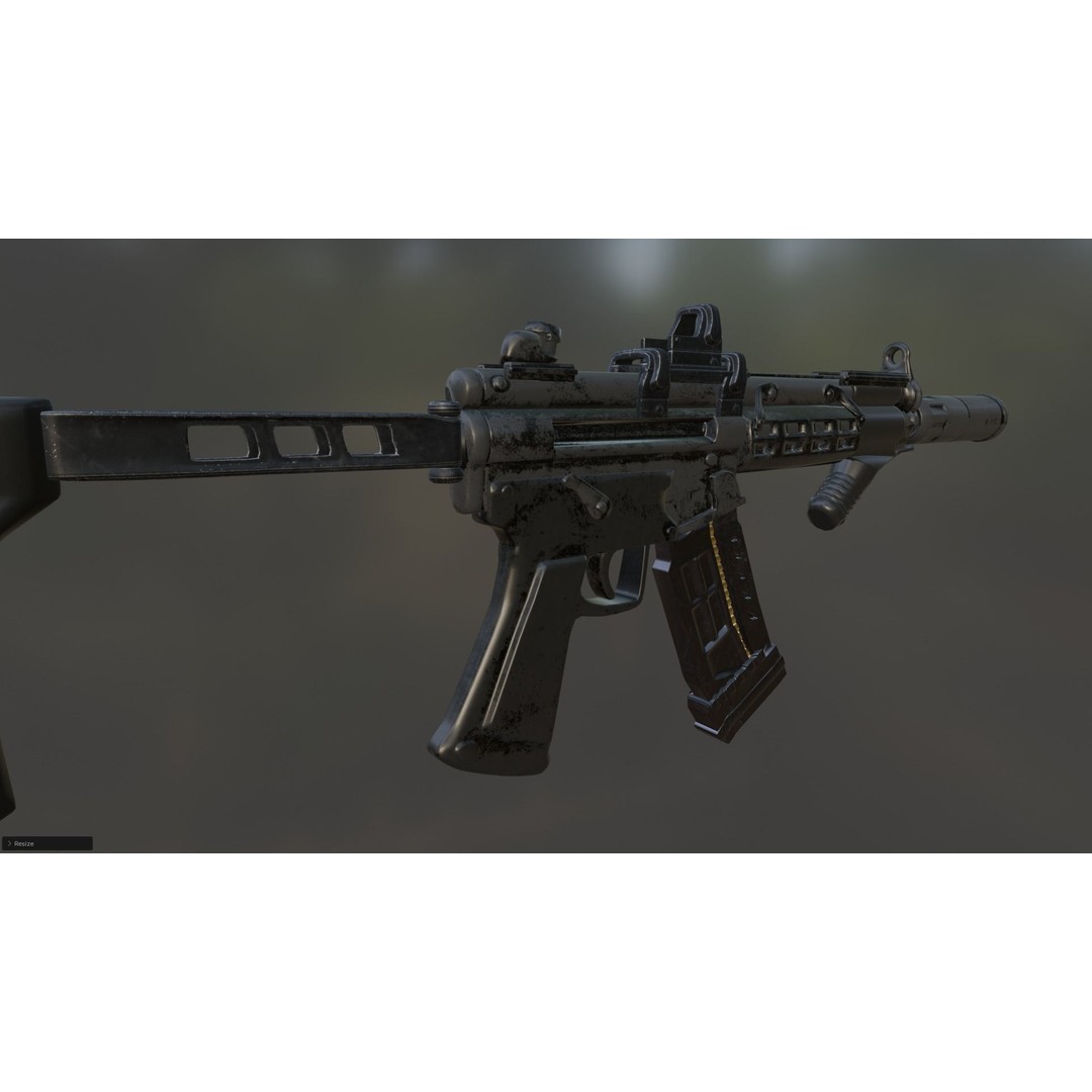 MP5 Gun 3D Model – High Quality Game Asset, FBX, OBJ, Blender - View 6