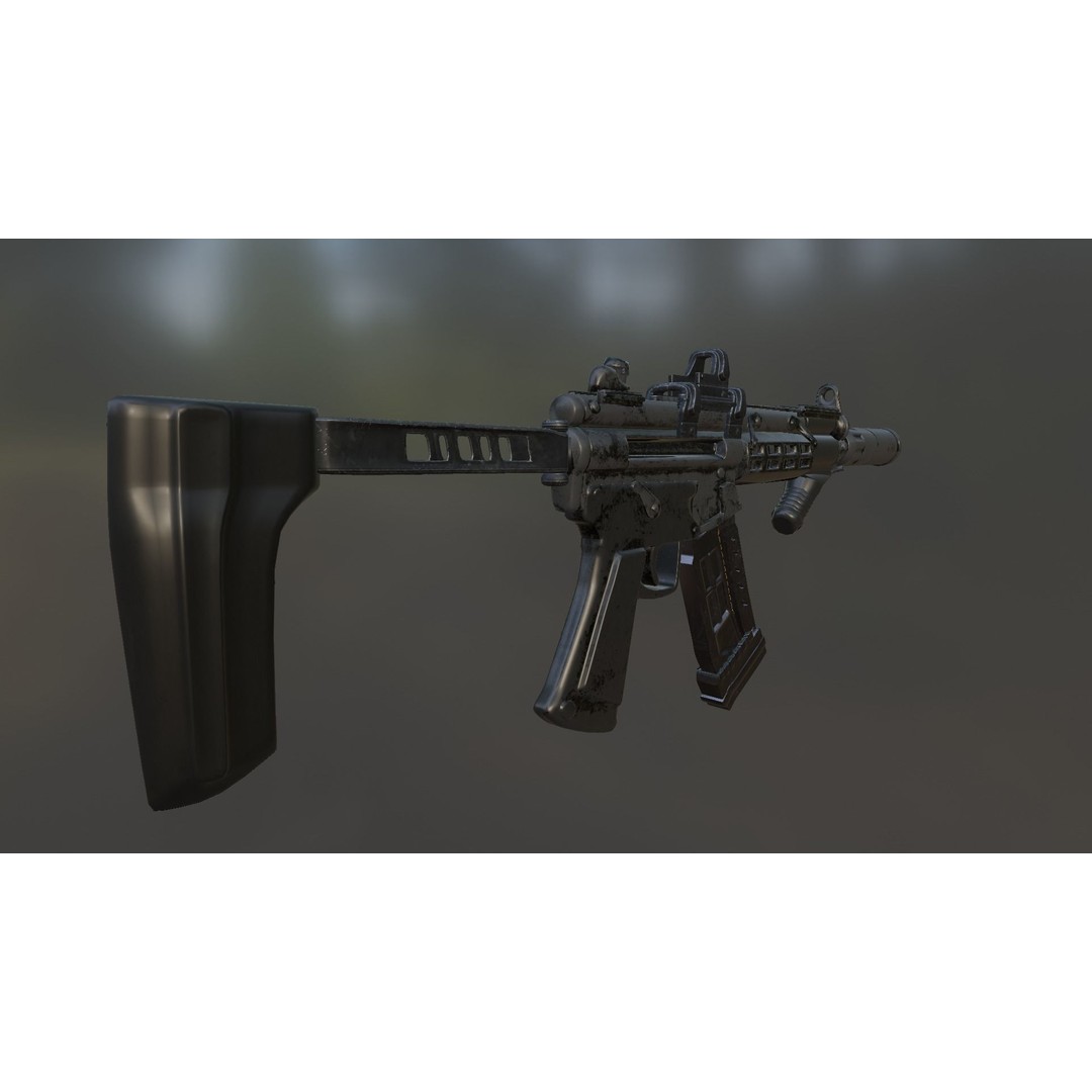 MP5 Gun 3D Model – High Quality Game Asset, FBX, OBJ, Blender - View 8
